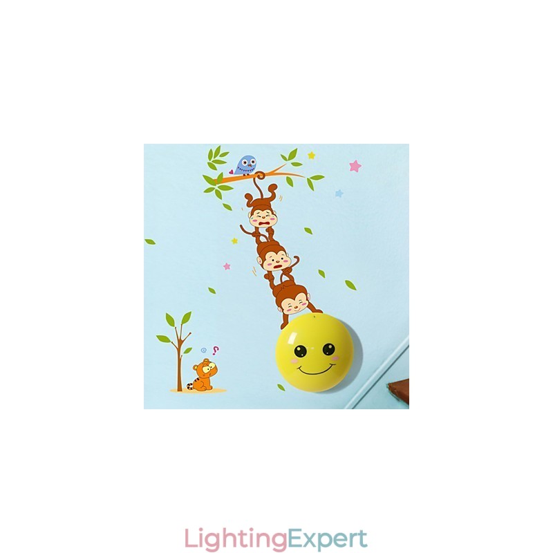 Wall stickers Monkeys light activated intelligent induction smetope adornment wall lamp