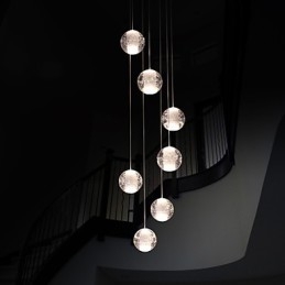 Modern Pendant Light Pendant Lamp G4 Retroifit 7 Lights Chrome Plating Crystal for Stairs Light
