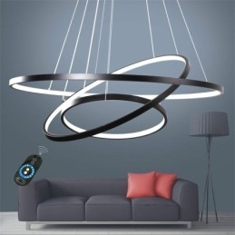 Dimmable Pendant Light with Remote Control Modern Design Three Rings
