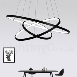 Dimmable Pendant Light with Remote Control Modern Design Three Rings