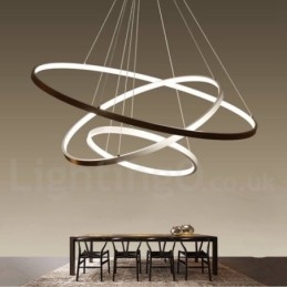 Dimmable Pendant Light with Remote Control Modern Design Three Rings