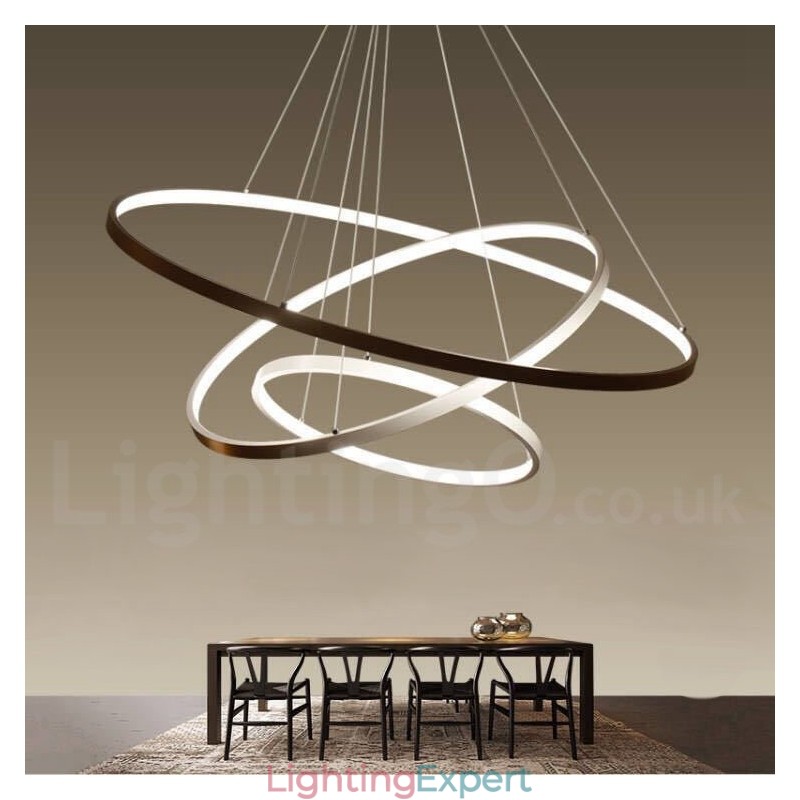 Dimmable Pendant Light with Remote Control Modern Design Three Rings