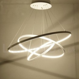 Dimmable Pendant Light with Remote Control Modern Design Three Rings