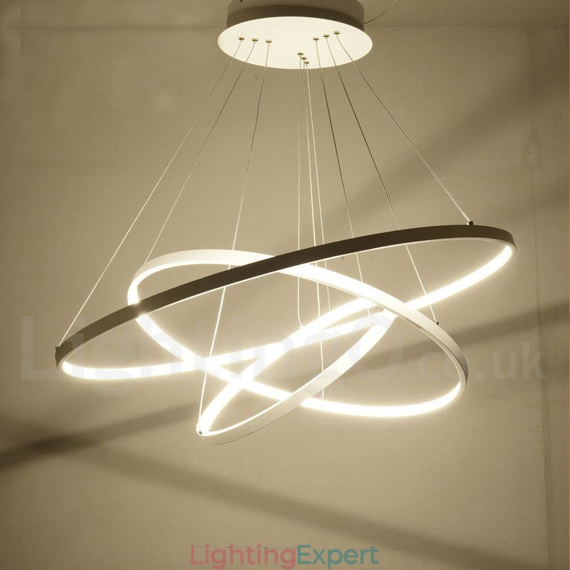 Dimmable Pendant Light with Remote Control Modern Design Three Rings