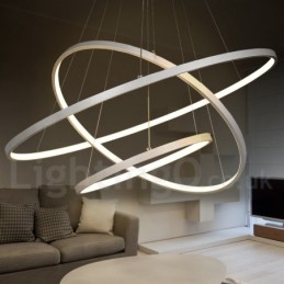 Dimmable Pendant Light with Remote Control Modern Design Three Rings