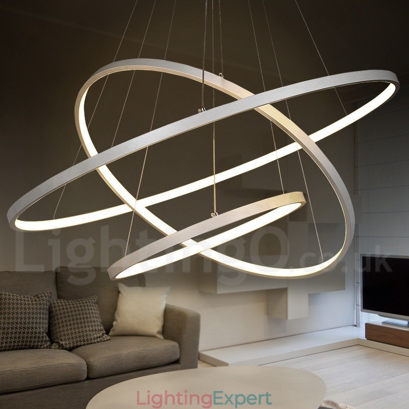 Dimmable Pendant Light with Remote Control Modern Design Three Rings