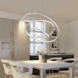 Dimmable Pendant Light with Remote Control Modern Design Three Rings