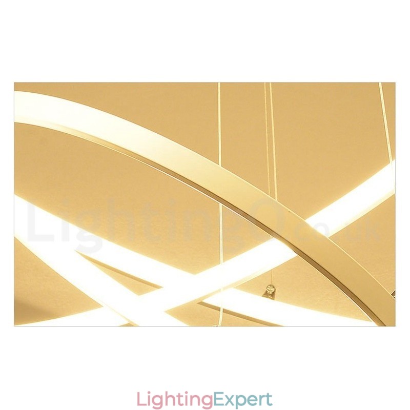 Dimmable Pendant Light with Remote Control Modern Design Three Rings