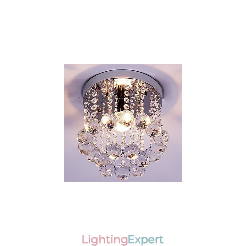Flush Mount K9 Crystal Mini Style Modern Chandelier