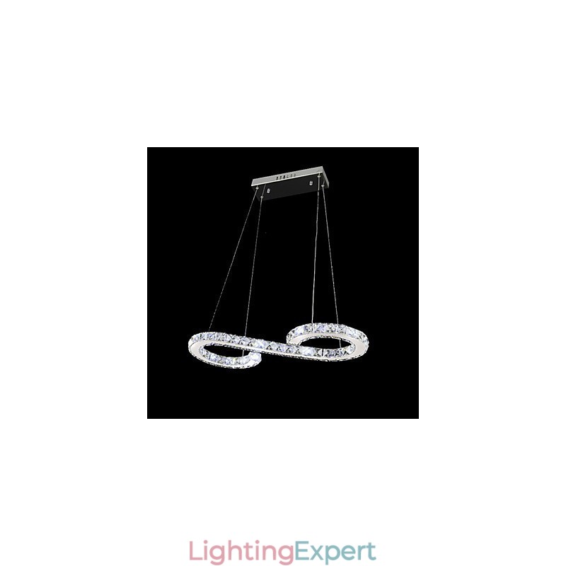 Modern Contemporary Crystal Chrome Metal Pendant Light