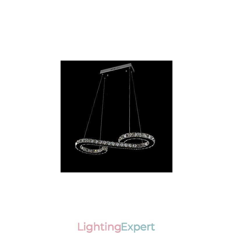 Modern Contemporary Crystal Chrome Metal Pendant Light