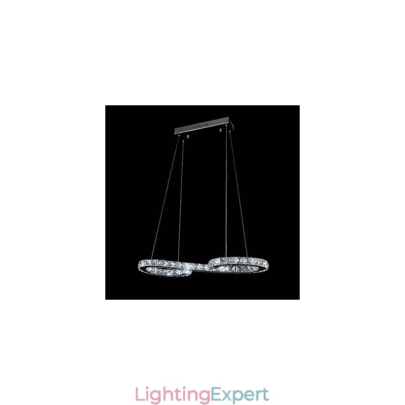 Modern Contemporary Crystal Chrome Metal Pendant Light