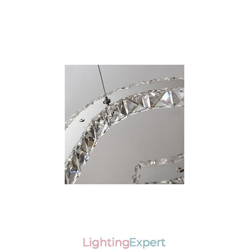 Modern Contemporary Crystal Chrome Metal Pendant Light