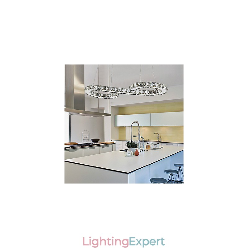 Modern Contemporary Crystal Chrome Metal Pendant Light