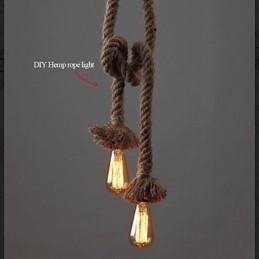 1 Light DIY Art Hemp Rope Light Creative Hemp Rope Chandelier