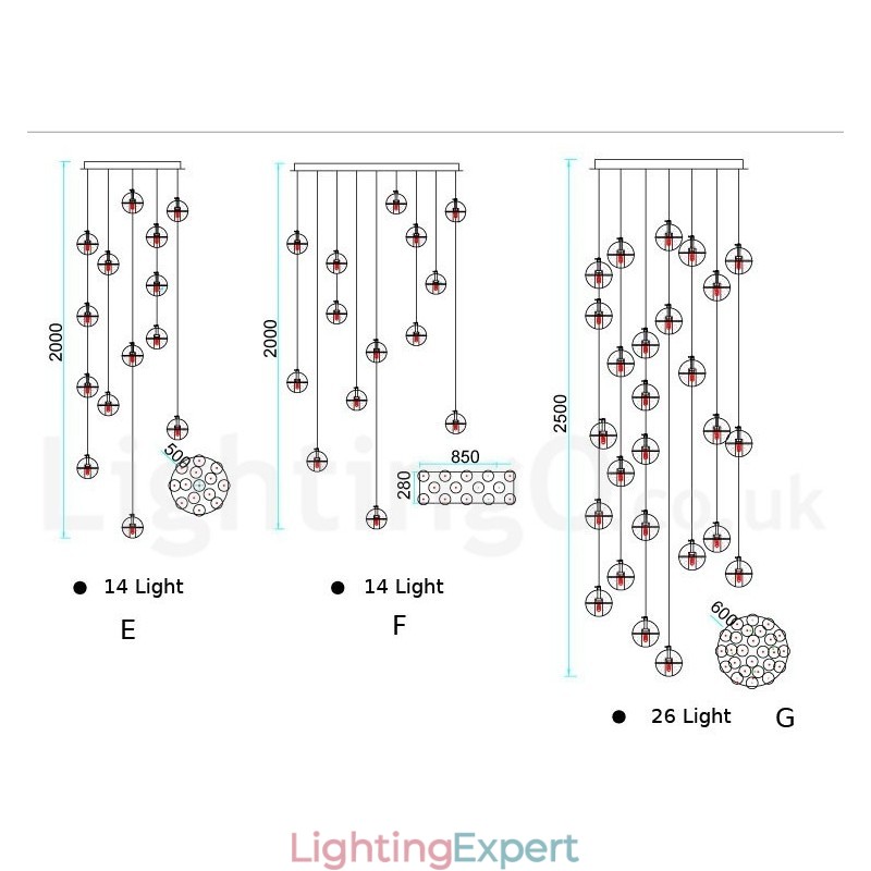 Creative Engineering Stage Meteorer Crystal Ball Pendant Light