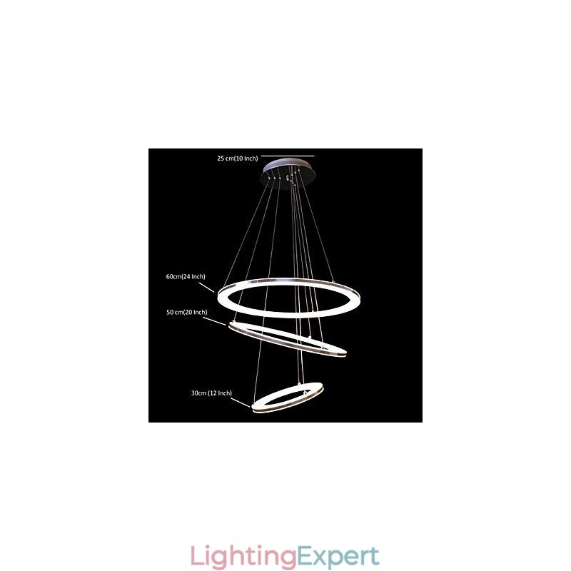 Modern Pendant Light 3 Rings Pendant Lamp Acrylic