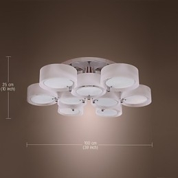 Modern Contemporary Chrome Metal Chandelier Flush Mount