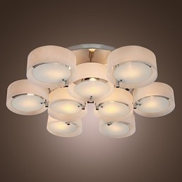 Modern Contemporary Chrome Metal Chandelier Flush Mount