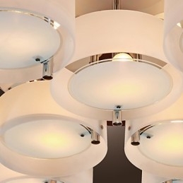 Modern Contemporary Chrome Metal Chandelier Flush Mount