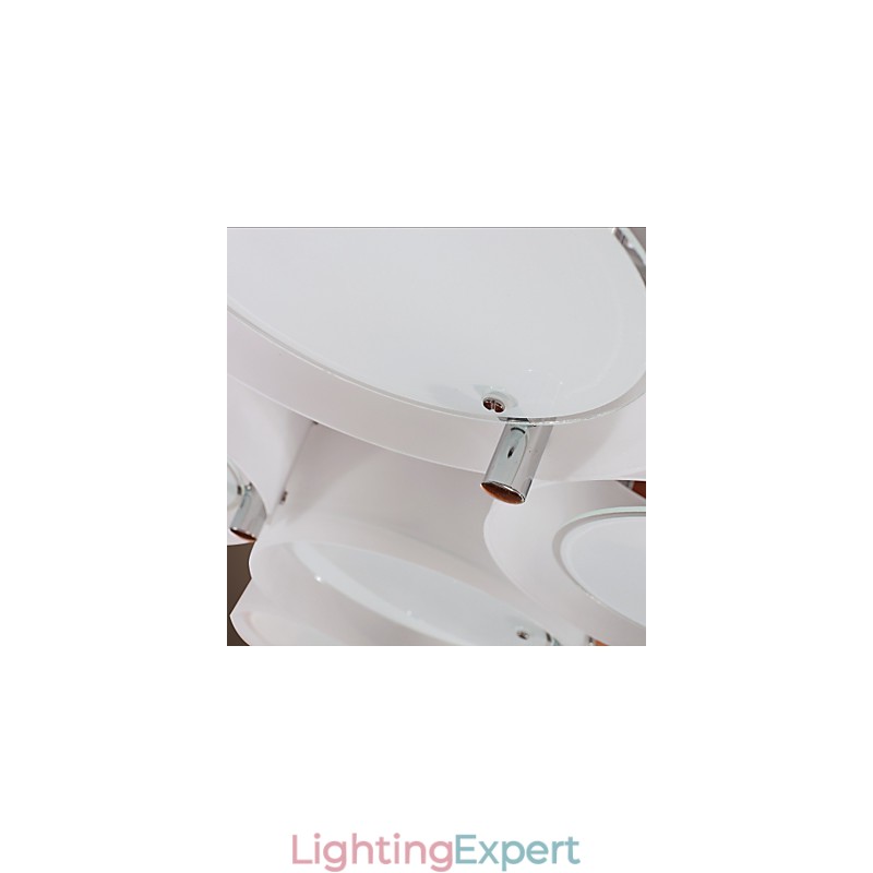 Modern Contemporary Chrome Metal Chandelier Flush Mount