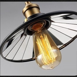 Vintage Pully Pendant Light 3 Island Foyer Metal+ Galss inside shade