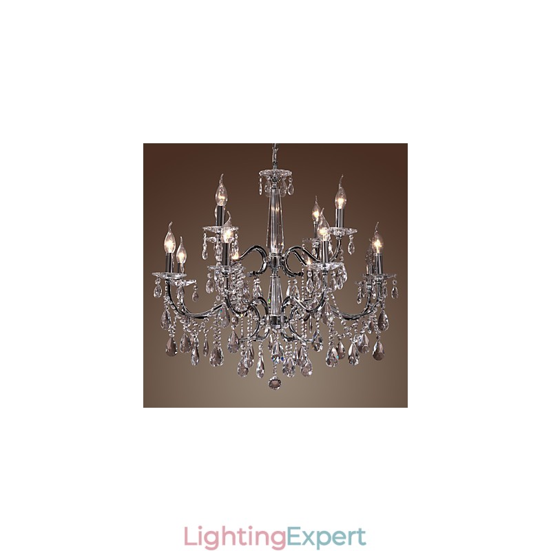 Chandelier Crystal Modern 2 Tiers Living 12 Lights