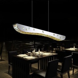 Crystal Pendant Light Chrome Metal Pendant Light Amber or Clear Crystal