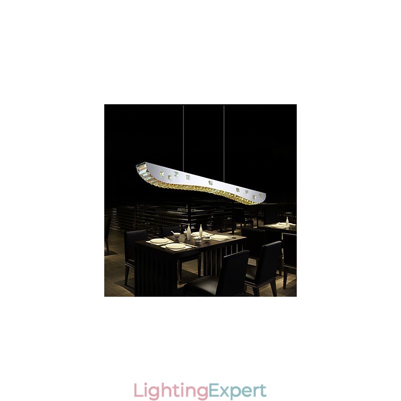 Crystal Pendant Light Chrome Metal Pendant Light Amber or Clear Crystal