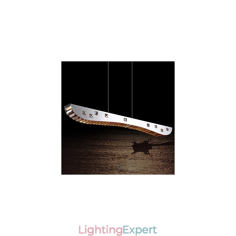 Crystal Pendant Light Chrome Metal Pendant Light Amber or Clear Crystal