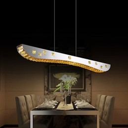Crystal Pendant Light Chrome Metal Pendant Light Amber or Clear Crystal