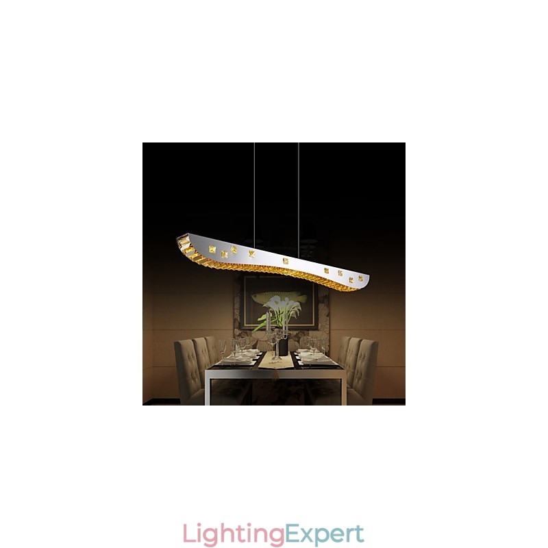 Crystal Pendant Light Chrome Metal Pendant Light Amber or Clear Crystal