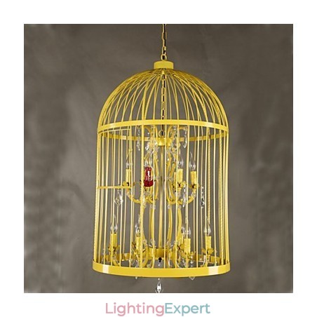 Vintage Iron Cage Staircase Lamp Chandelier Crystal Vintage Iron Cage Staircase Lamp Chandelier Crystal