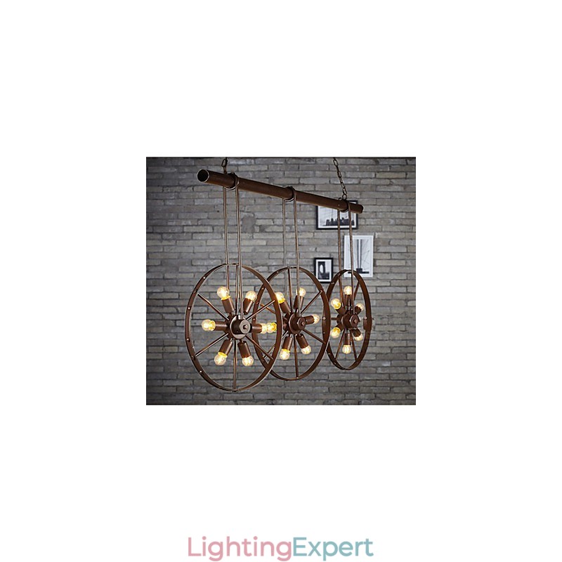 Iron wheel Retro Cafe Chandelier Chandelier