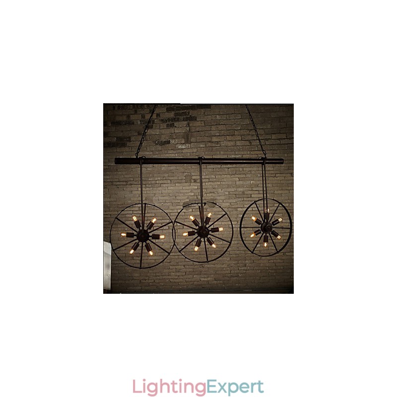 Iron wheel Retro Cafe Chandelier Chandelier