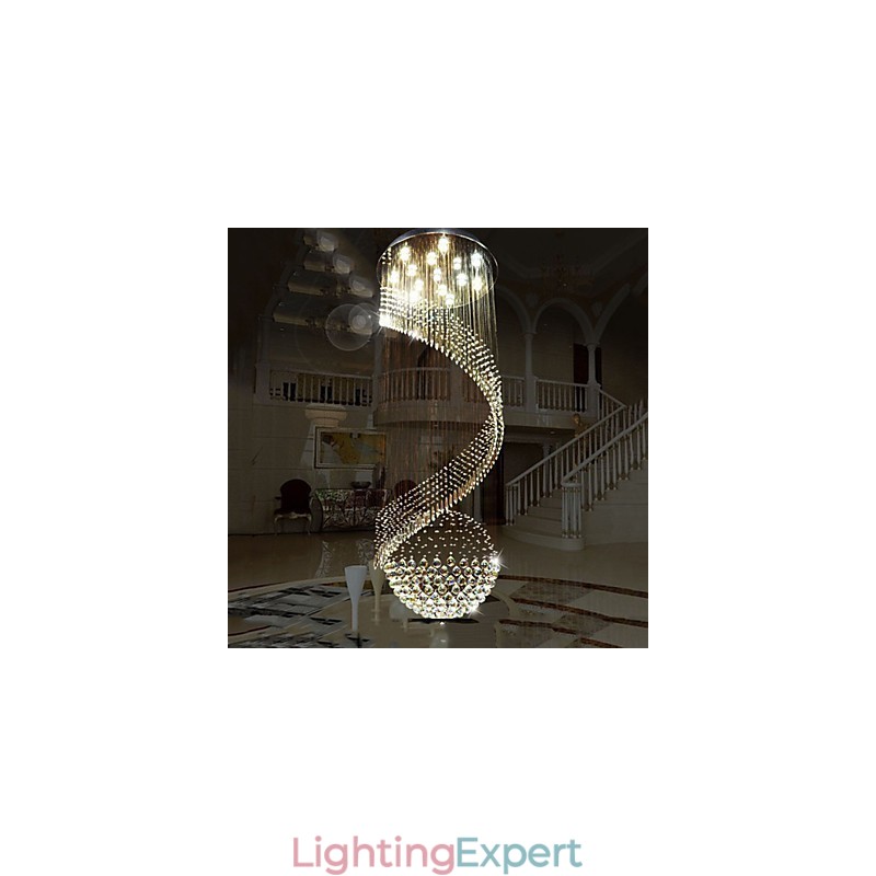 Modern Crystal Chandelier Pendant Lighting Hanging Ceiling Lamps Fixtures with Source Clear K9 Crystal