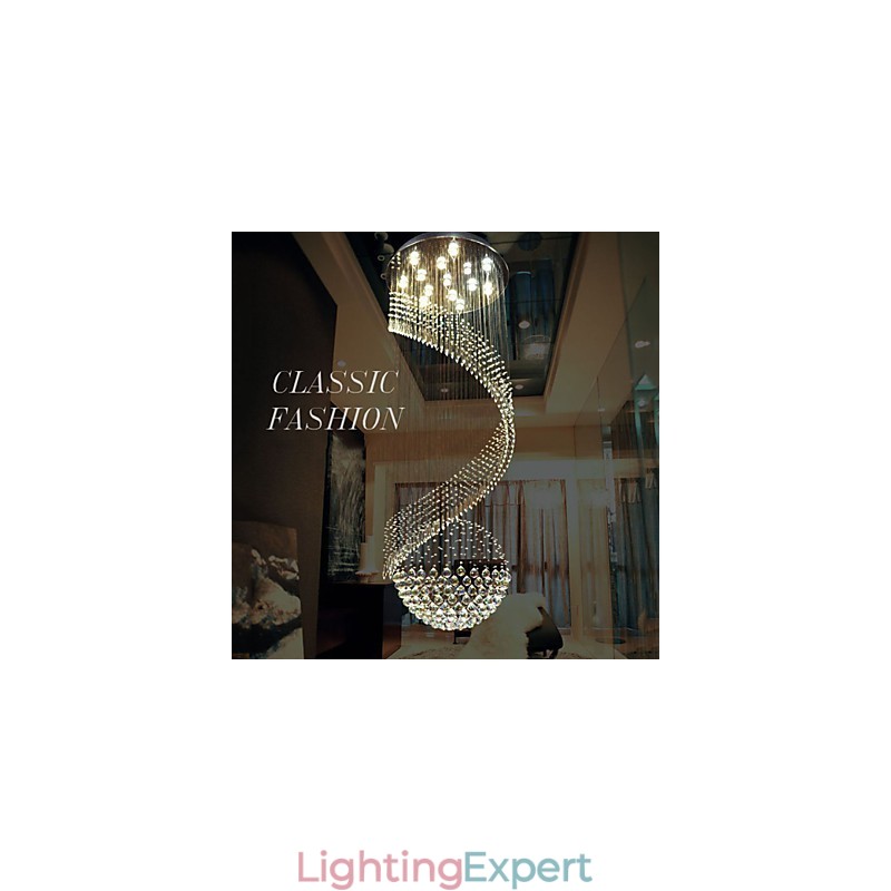 Modern Crystal Chandelier Pendant Lighting Hanging Ceiling Lamps Fixtures with Source Clear K9 Crystal