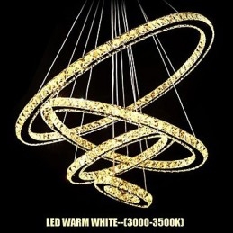Crystal Pendant Light Ceiling Lighting Clear Crystal Round 4 Rings 40CM 60CM 80CM Source Fixtures