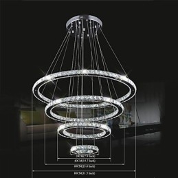 Crystal Pendant Light Ceiling Lighting Clear Crystal Round 4 Rings 40CM 60CM 80CM Source Fixtures