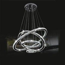 Crystal Pendant Light Ceiling Lighting Clear Crystal Round 4 Rings 40CM 60CM 80CM Source Fixtures