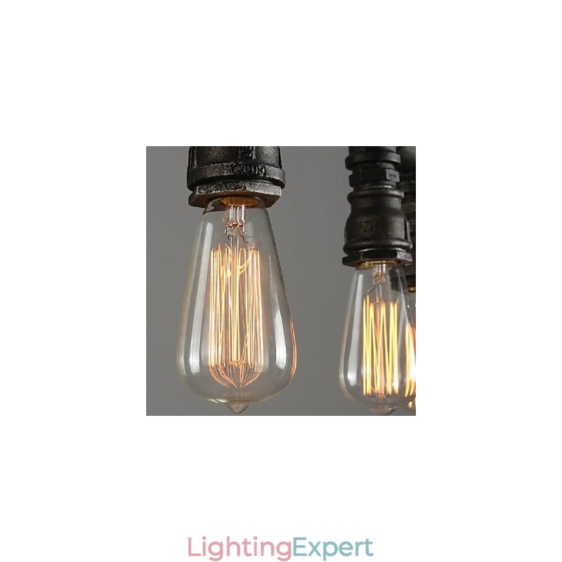 Traditional Classic Vintage Lantern Country Retro Mini Style Painting Metal Pendant Light Dining