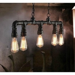 Traditional Classic Vintage Lantern Country Retro Mini Style Painting Metal Pendant Light Dining