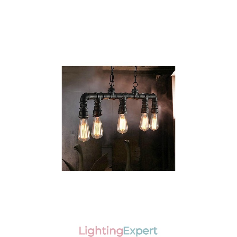 Traditional Classic Vintage Lantern Country Retro Mini Style Painting Metal Pendant Light Dining