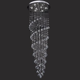 Modern Contemporary Crystal Chrome Metal Flush Mount