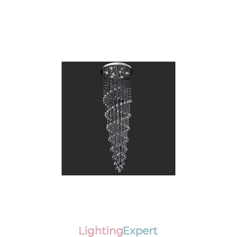 Modern Contemporary Crystal Chrome Metal Flush Mount