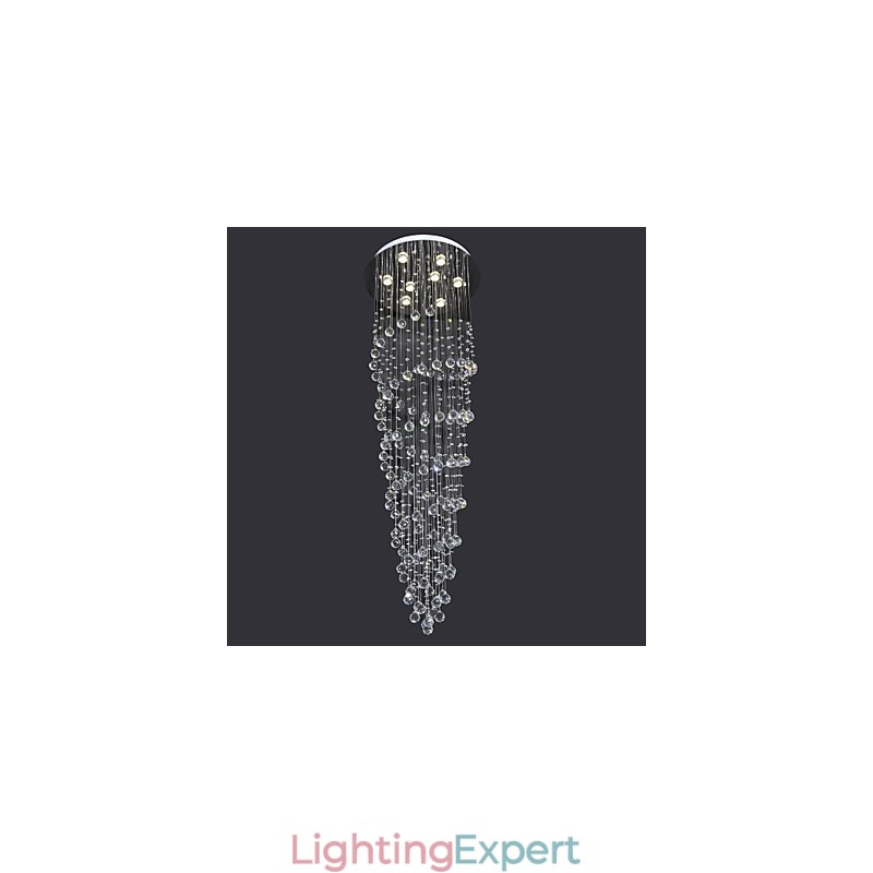 Modern Contemporary Crystal Chrome Metal Flush Mount