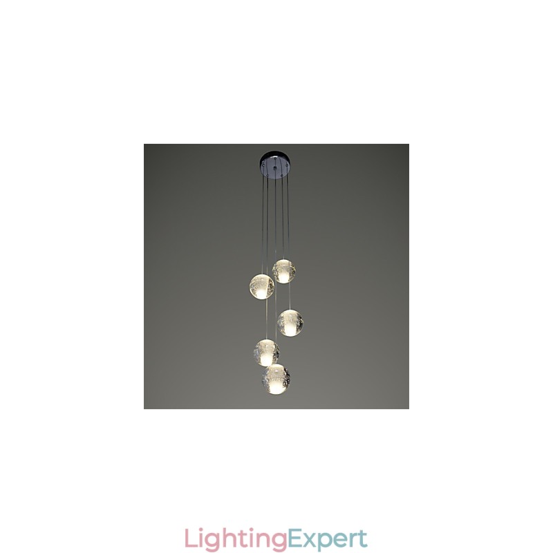 Modern Pendant Light Pendant Lamp Lights G4 Retroifit Chrome Plating Crystal for Stairs Light