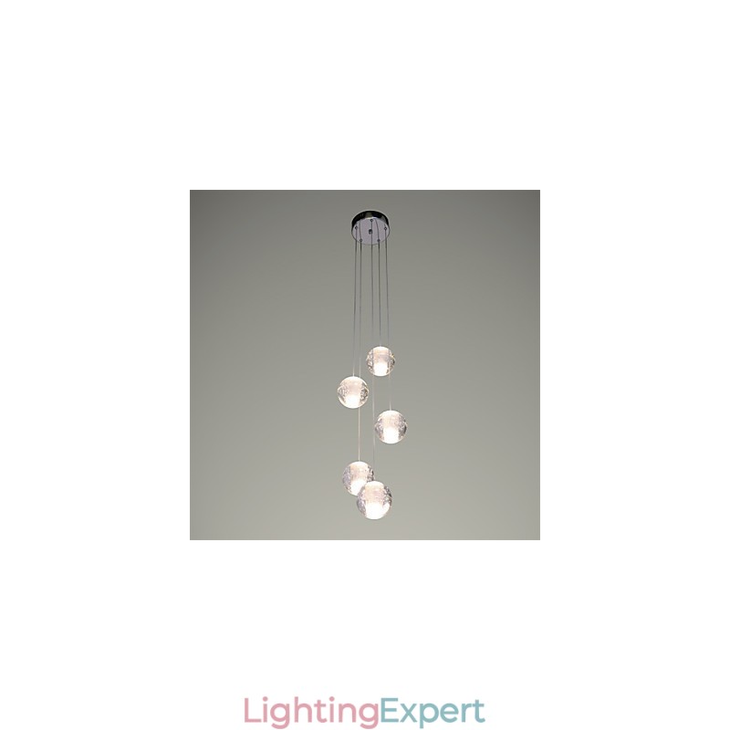 Modern Pendant Light Pendant Lamp Lights G4 Retroifit Chrome Plating Crystal for Stairs Light