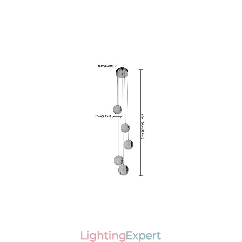 Modern Pendant Light Pendant Lamp Lights G4 Retroifit Chrome Plating Crystal for Stairs Light