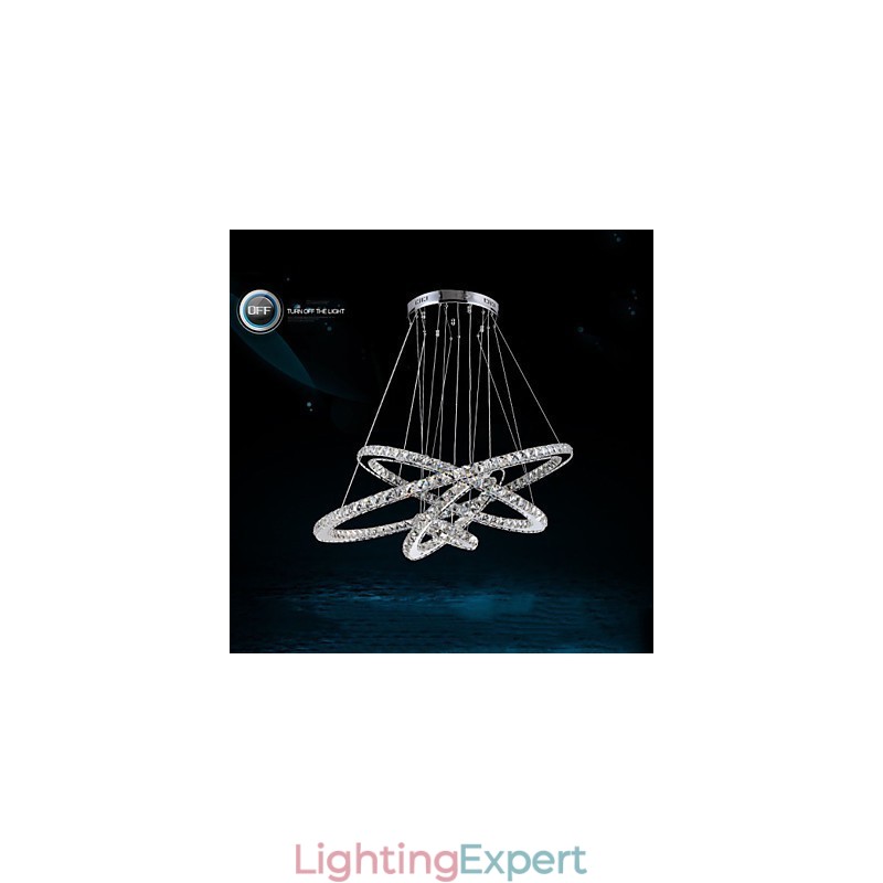 Modern Pendant Light Clear Crystal Ceiling Chandelier Lighting Lamp with D100CM+D80CM+D60CM+D40CM